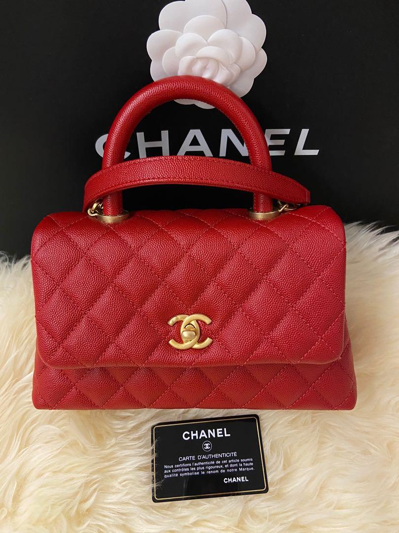SOLD Chanel red mini coco handle, Luxury, Bags & Wallets on Carousell