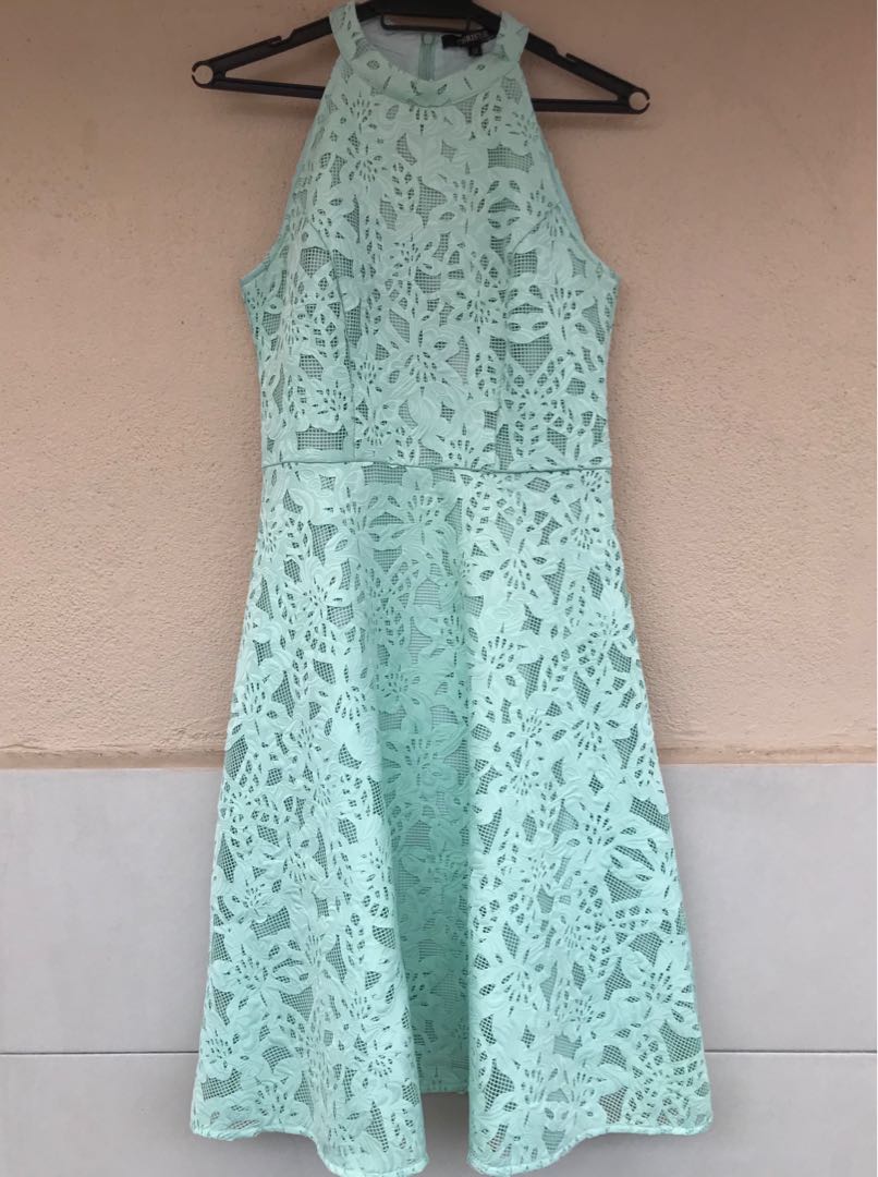 mint green lace dress