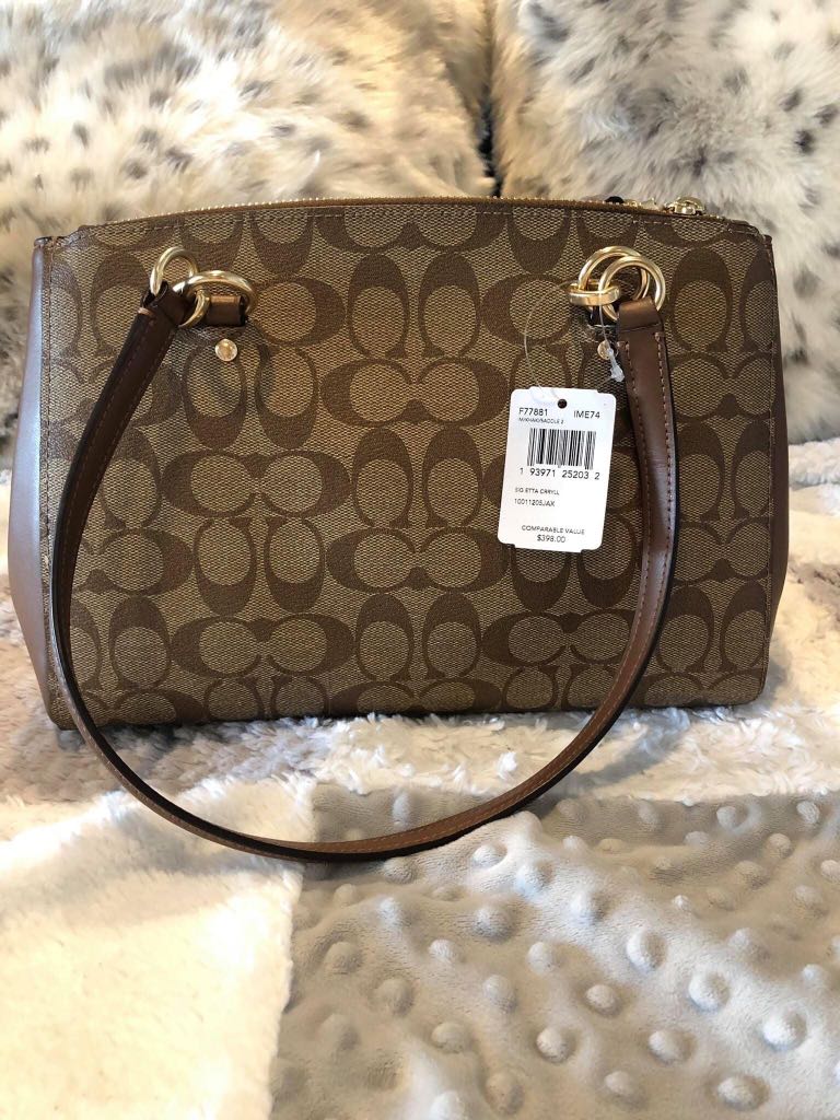 coach etta carryall in signature canvas