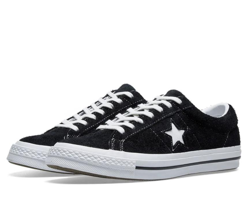 converse one star suede ox black