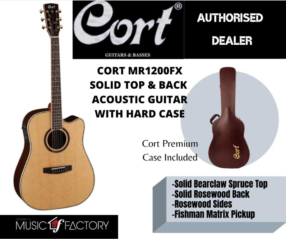 Solid Back And Sides Acoustic Guitar - Cort Mr1200fx Solid Top Back Acoustic Guitar With Hard Case Music Media Music Instruments On Carousell