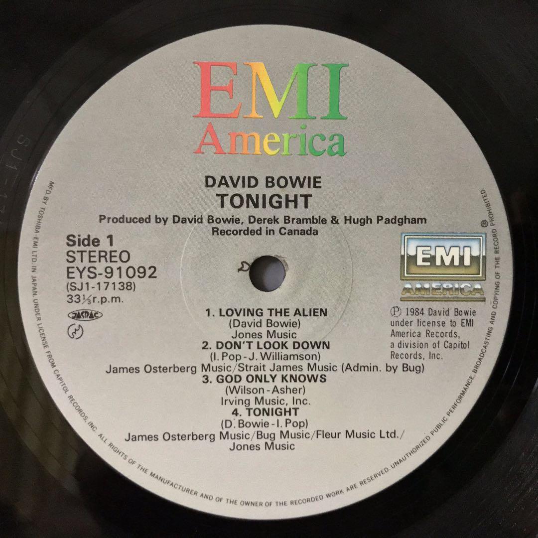 David Bowie - Tonight Japan LP vinyl with OBI . Loving The Alien . Blue ...