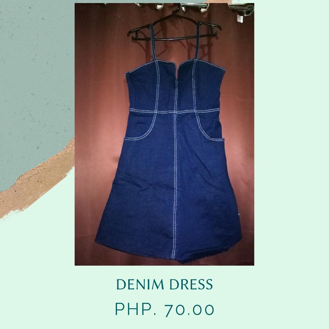 Denim Dress (Category: Dresses) located in Pasig City. Submitted by ceejay003 (Listing ID 1019426409, Image 1). Description: LIPAT-BAHAY Sale!! 👉 Almost New 👉 Once lang nagamit 👉 Size: Medium.