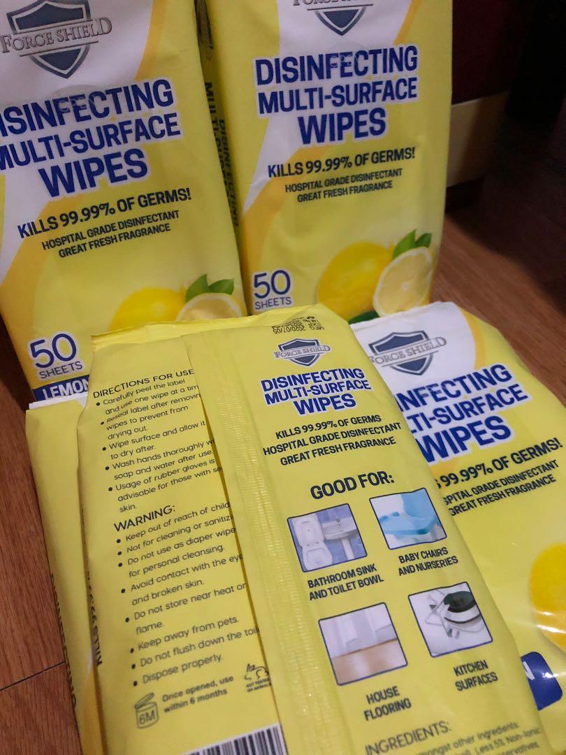 DISINFECTING WIPES (Category: Oral Care) located in Manila. Submitted by jm_blgr (Listing ID 1019467076, Image 2). Description: DISINFECTING WIPES 50 SHEETS LEMON SCENT LOCAL BRAND COD SHIPPING AVAILABLE.