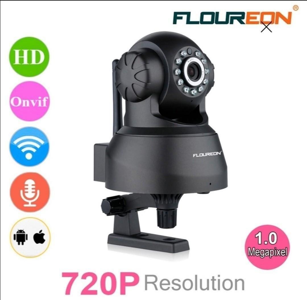 FLOUREON Wireless IP Camera 720P HD Home Surveillance Security Indoor Camera Two Way Audio Baby Monitor Support Night Vision Motion Detection Black