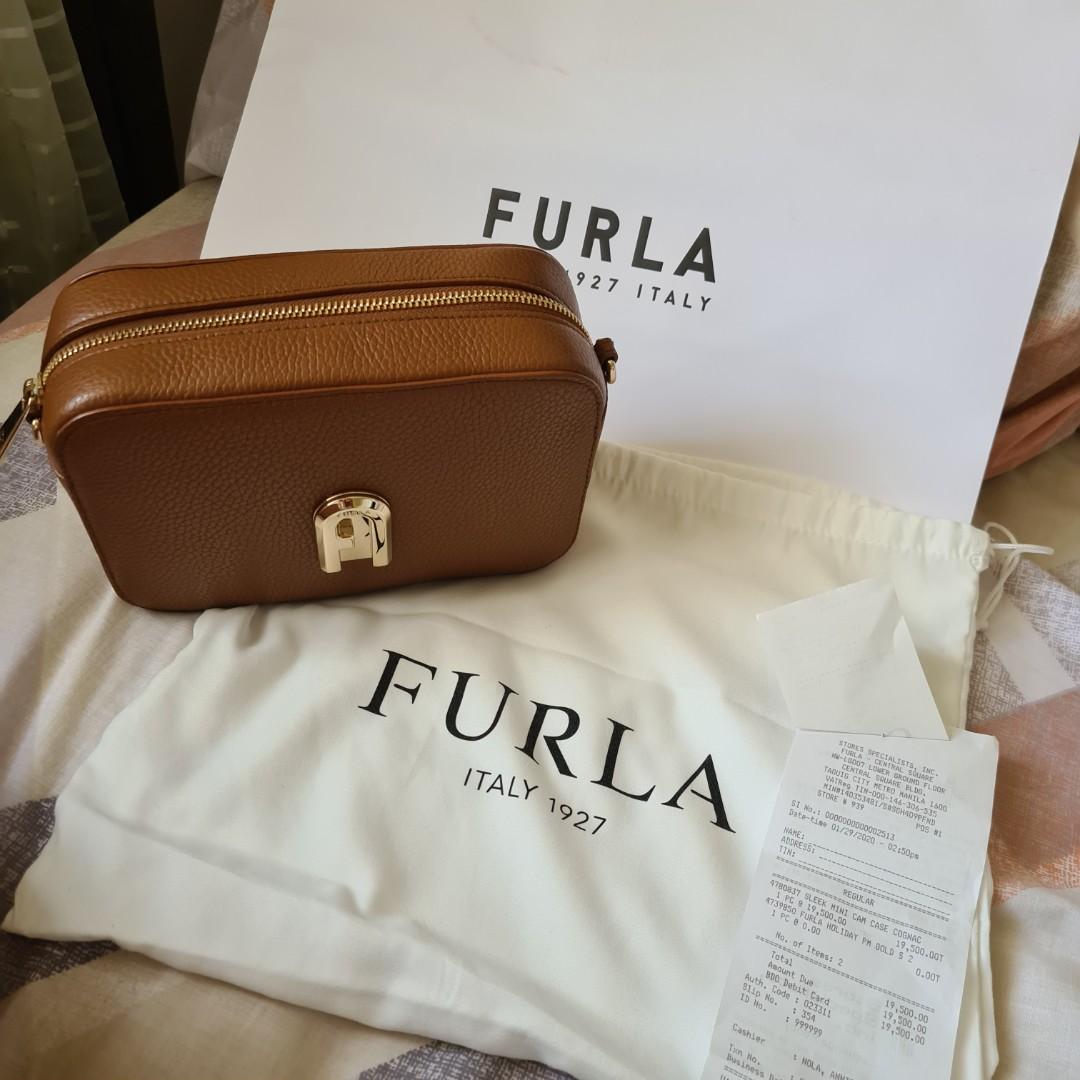 Furla Cognac Sleek Mini Camera Bag at FORZIERI Canada