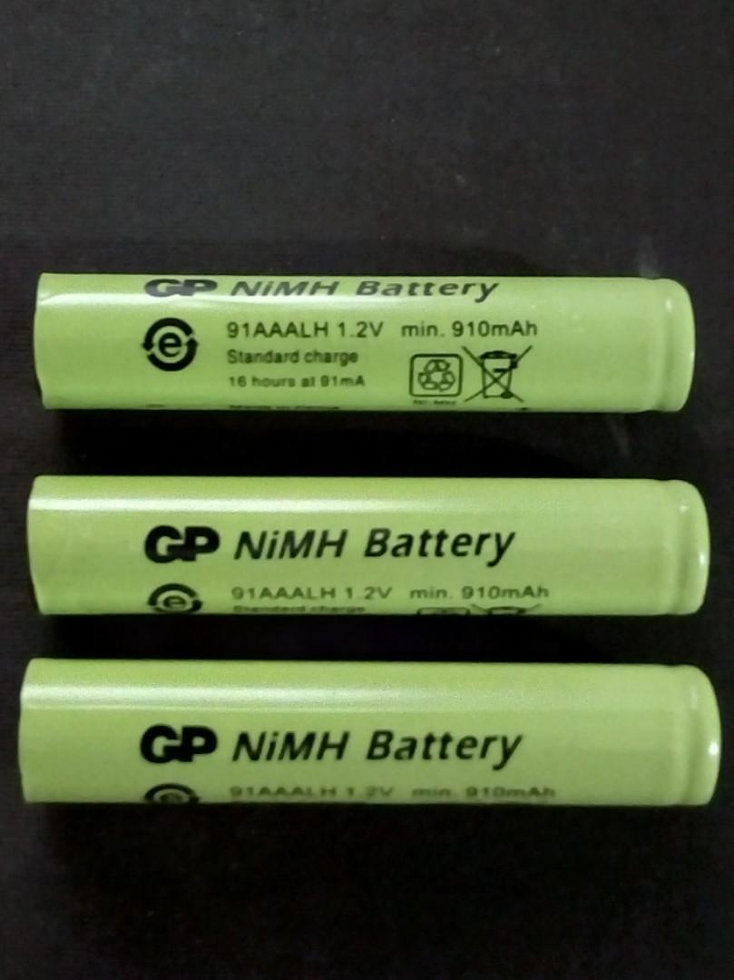 GP NiMH rechargable battery (AAALH) (Category: Chargers) located in Quezon City. Submitted by malkthemerchant (Listing ID 1019367971, Image 1). Description: NiMH rechargeable battery - selling all 3 in one buy (no parting out) - AAALH size - 1.2v, 910 mAh.