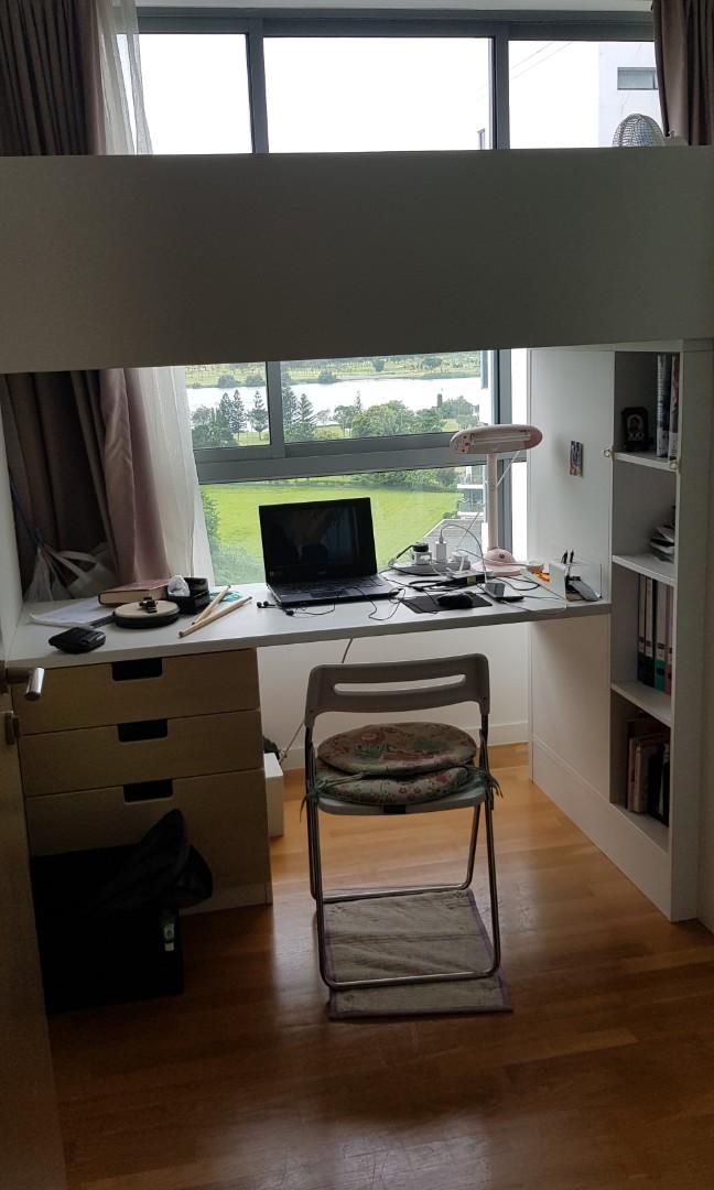 Ikea Smastad Loft Bed Frame With Study Table Furniture Home Living Furniture Bed Frames Mattresses On Carousell