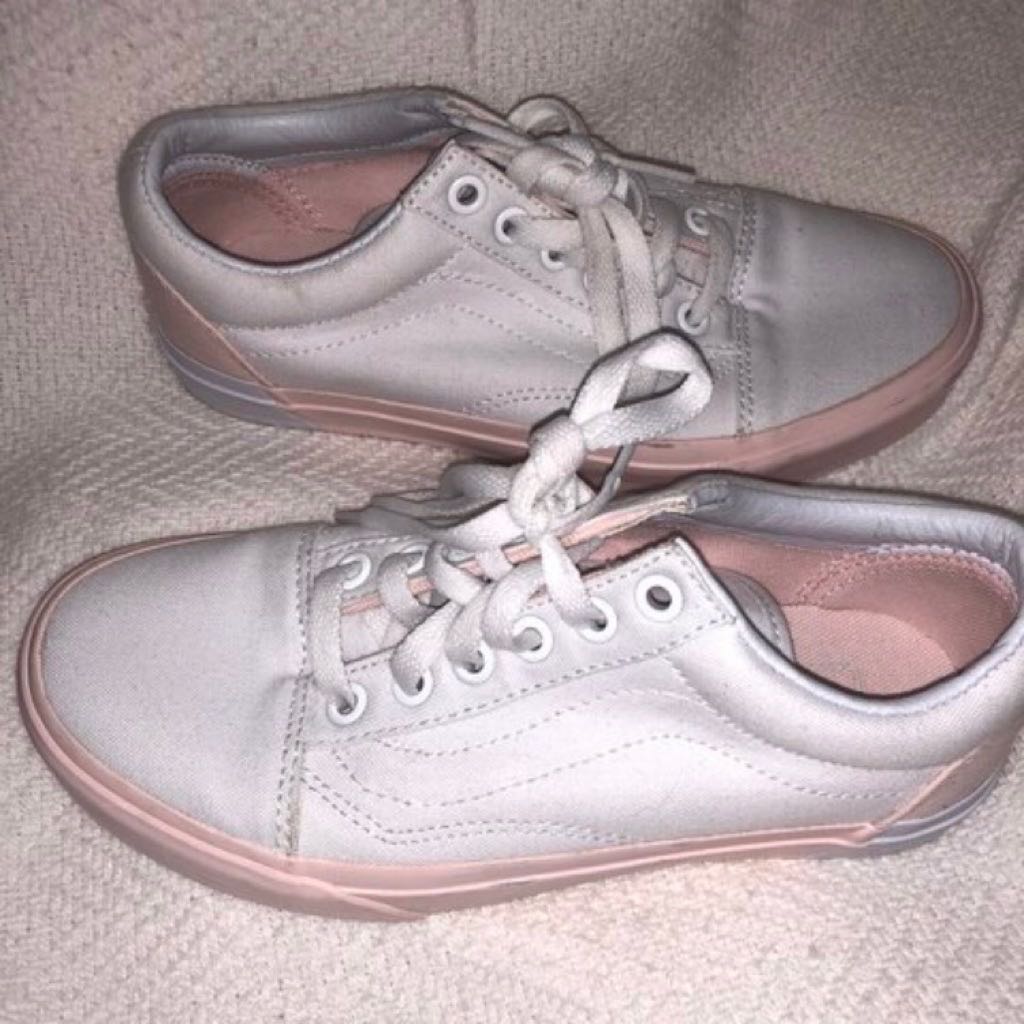 white vans pink sole