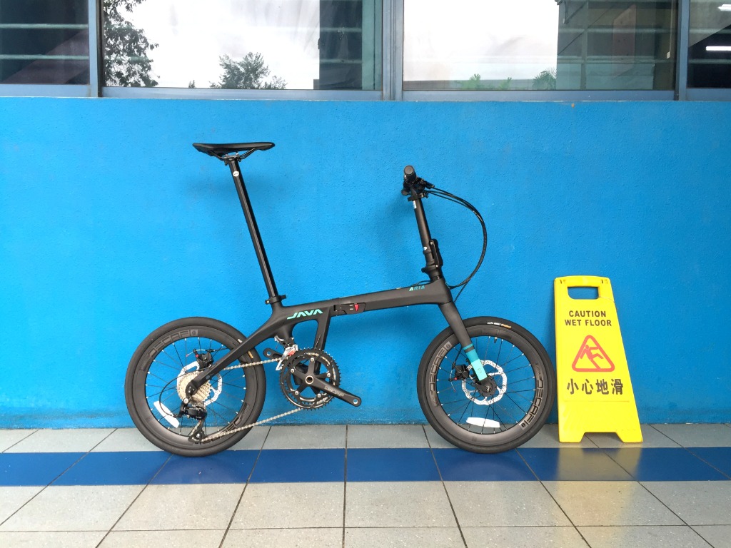 java folding bike carbon