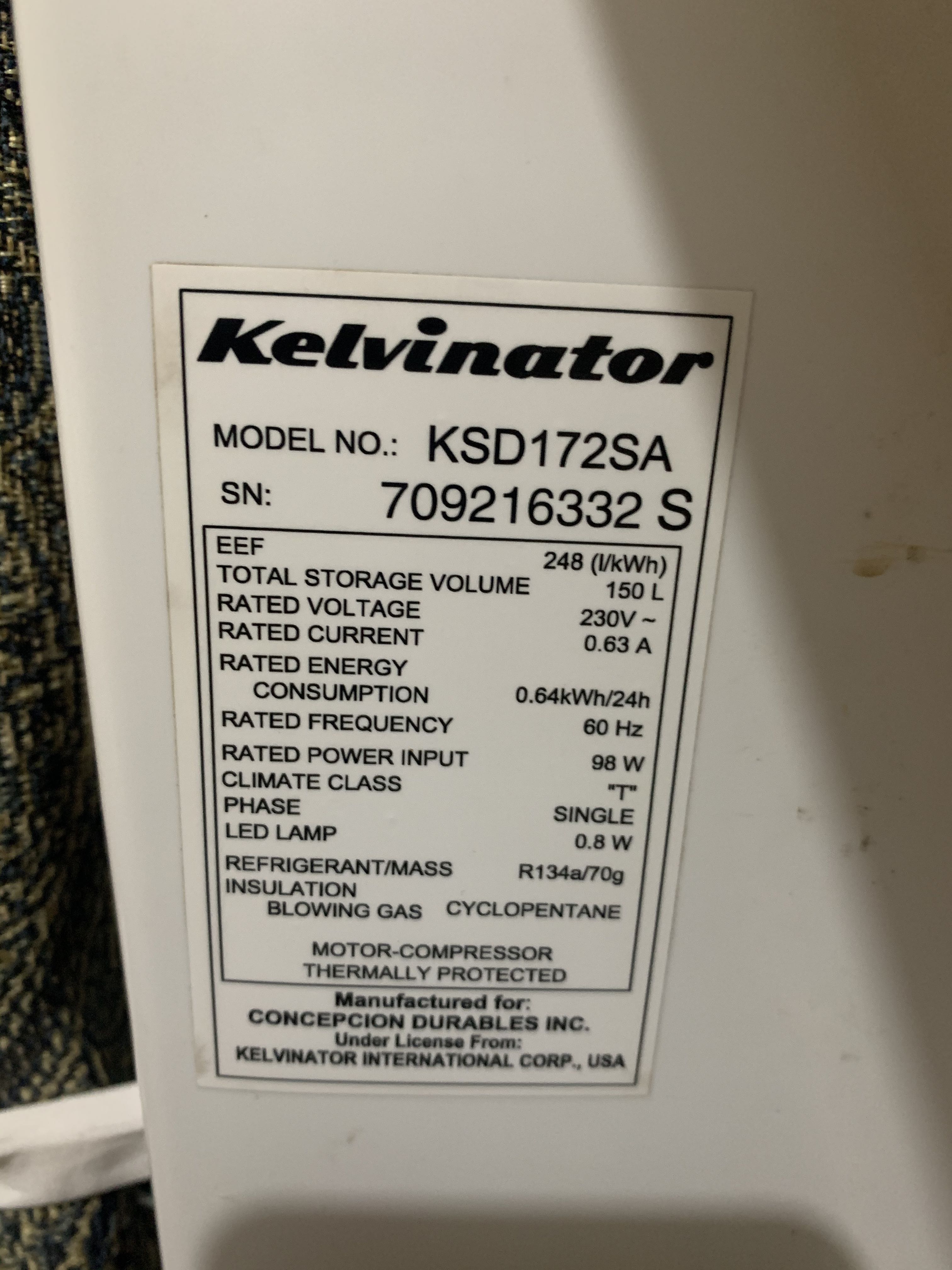 wattage of a refrigerator