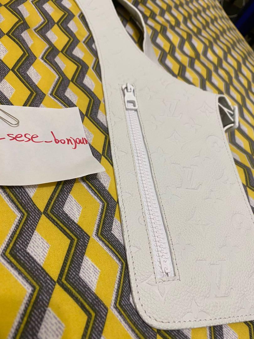 Lv Virgil Monogram Embossed Grained Leather Cut Away Vest
