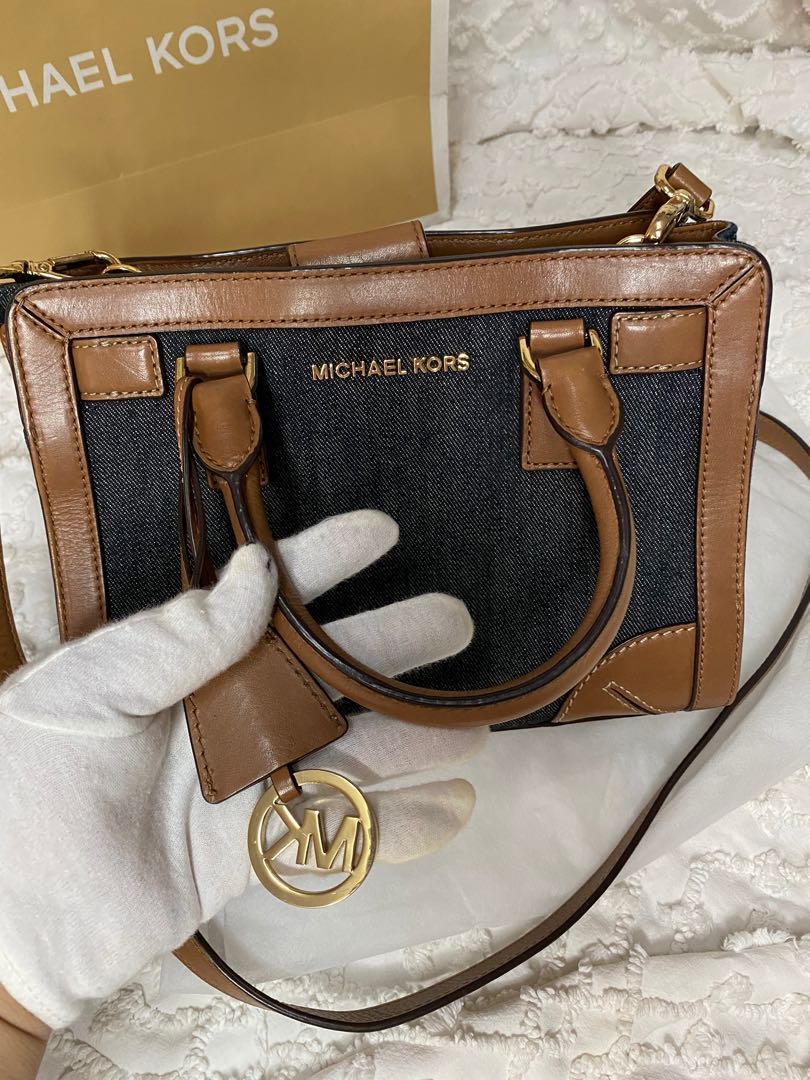 Michael Kors denim bag, Luxury, Bags & Wallets on Carousell