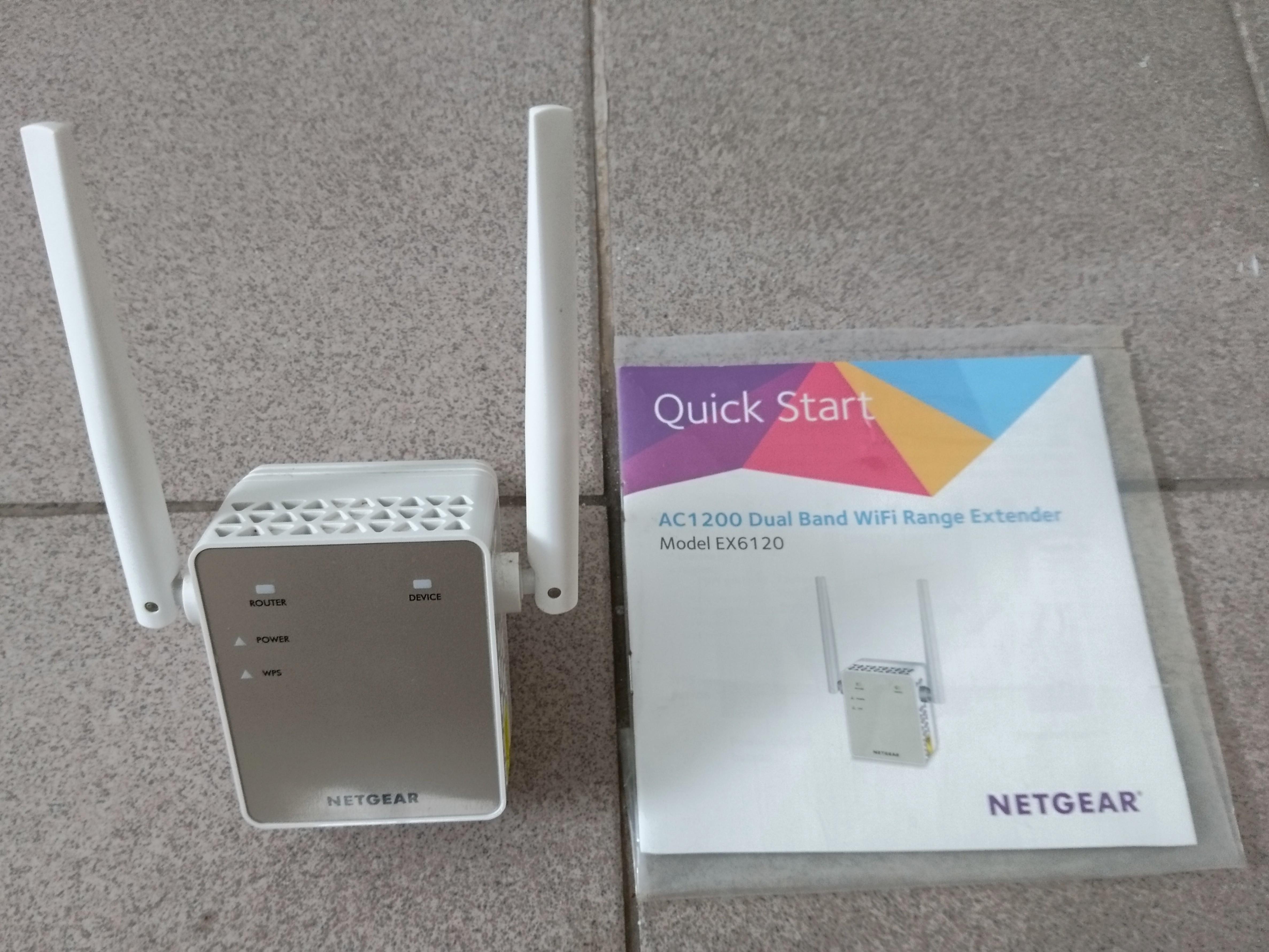 Netgear Ac1200 Dual Band Wifi Range Extender Model Ex6120 Electronics Computer Parts Accessories On Carousell