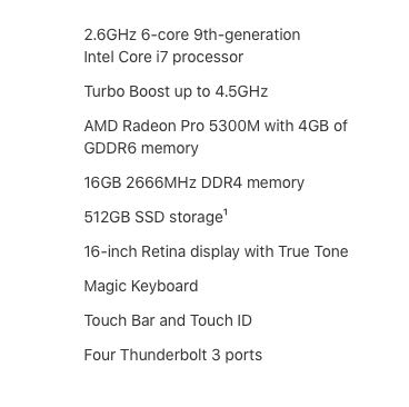 NEW 512GB MacBook Pro 16-inch