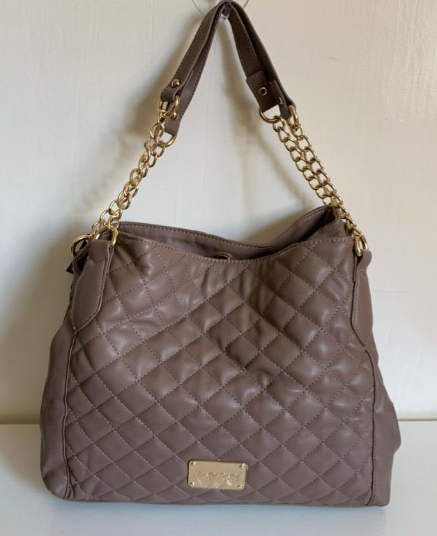 New Bebe Danielle Taupe Triple Entry Quilted Shopper Shoulder Bag Purse 108 Sale Women S Fashion Bags Wallets Shoulder Bags On Carousell