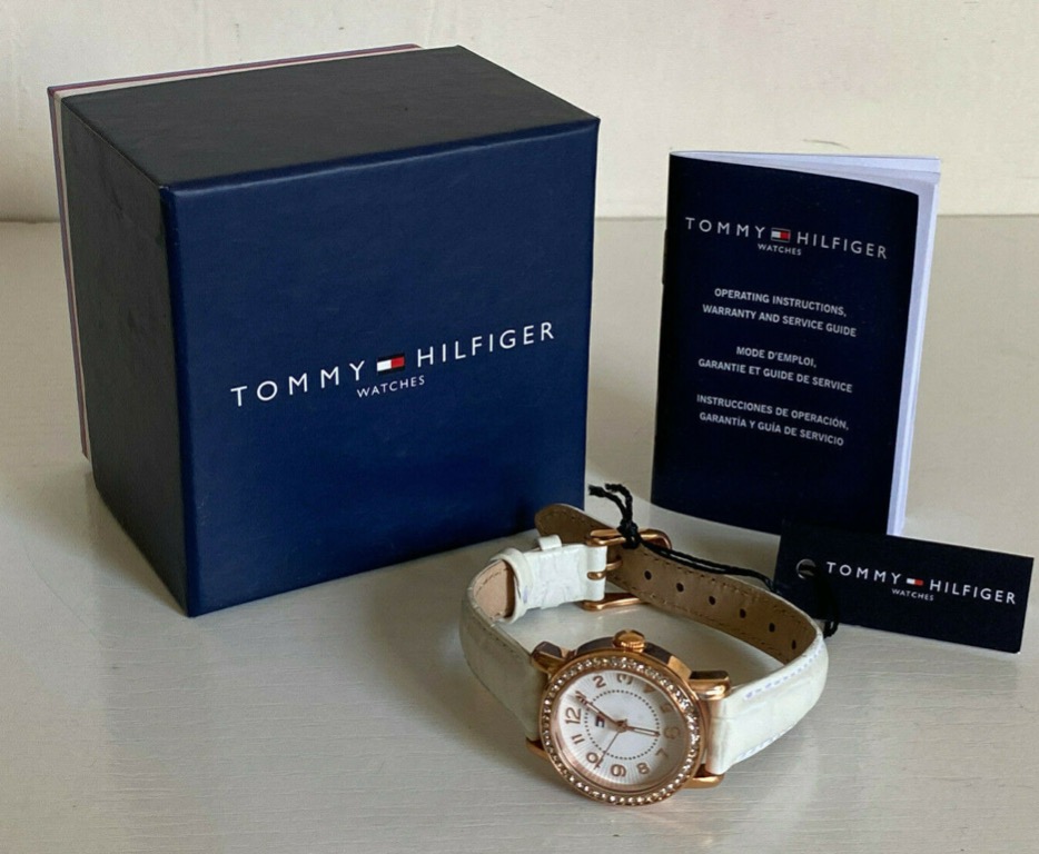 NEW! TOMMY HILFIGER ROSE GOLD DIAL WHITE LEATHER STRAP WATCH 1781475 SALE, Fashion, Watches & Accessories, Watches on Carousell