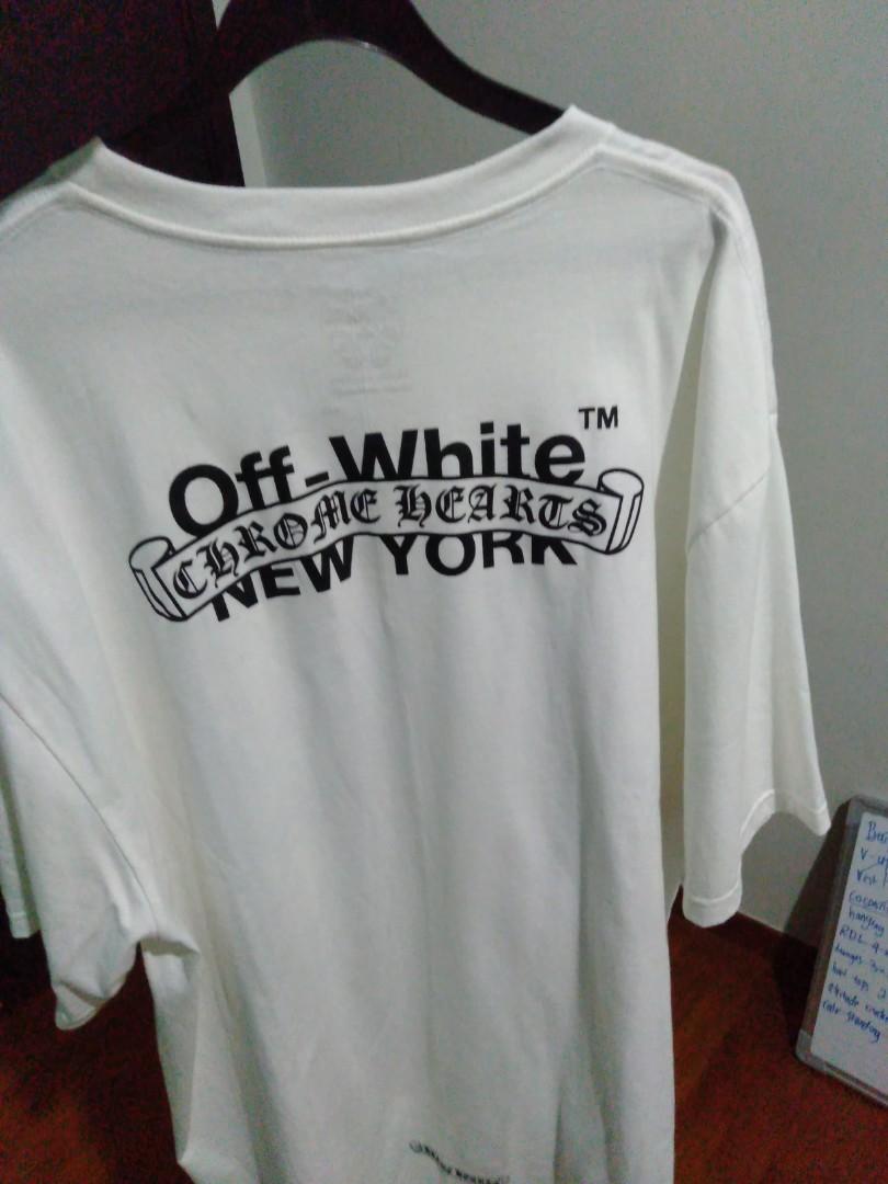 Off White Chrome Hearts NY tee, Men's Fashion, & Sets, Tshirts & Polo Shirts Carousell