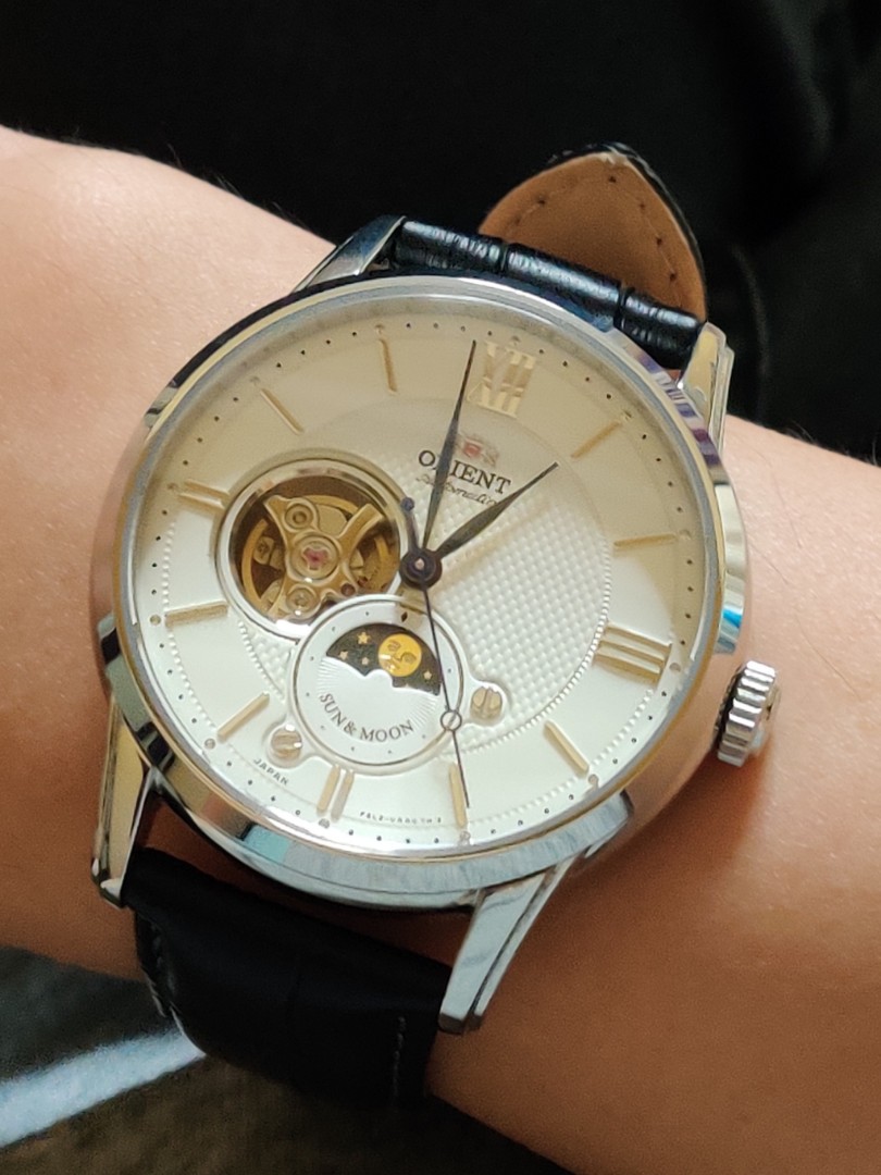 Orient Sun Moon Open Heart Automatic Watch Mobile Phones