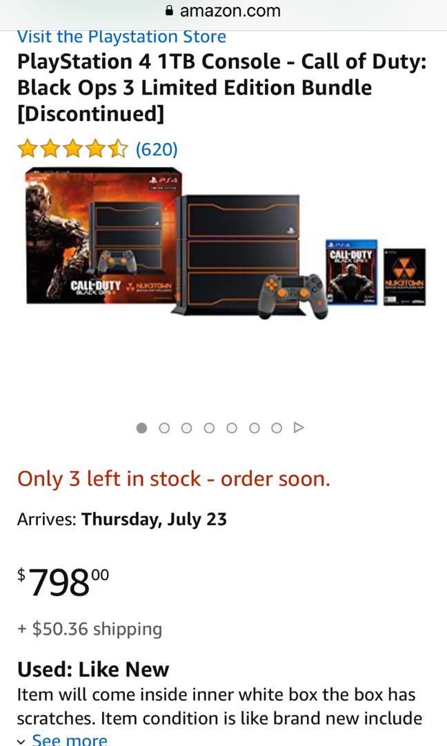  PlayStation 4 1TB Console - Call of Duty: Black Ops 3 Limited  Edition Bundle [Discontinued] : Video Games