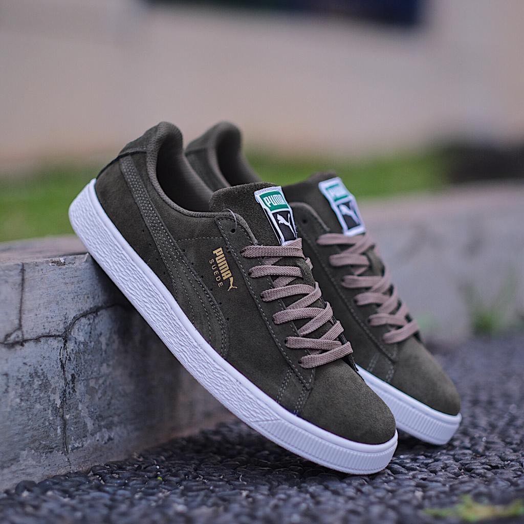 Puma suede outlet army green