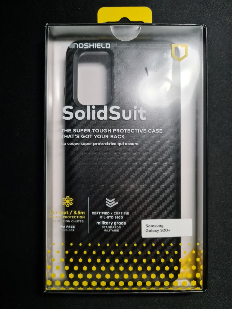Rhinoshield Solidsuit S20 Plus Carbon, Mobile Phones & Gadgets, Mobile &  Gadget Accessories, Cases & Sleeves on Carousell