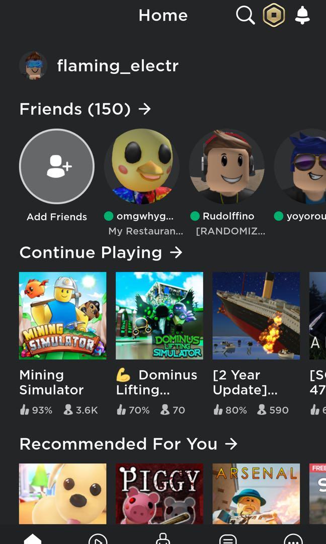 Roblox Account With Lots Of Stuff And Points In All Popular Games And 150 Friends Toys Games Video Gaming Video Games On Carousell - dominos lifting on roblox