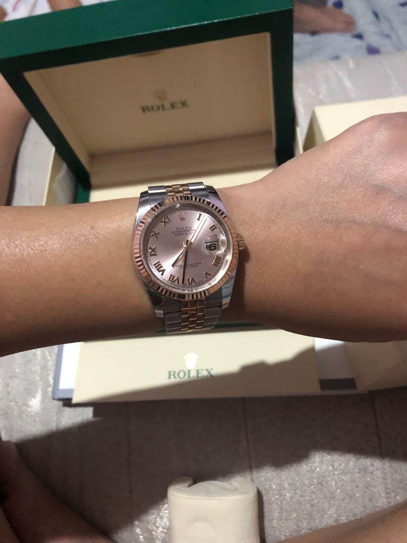Rolex date just 36mm everose gold pink 