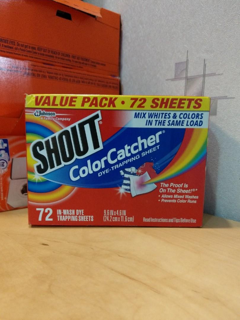 現貨] 美國Shout洗衣吸色紙72張Color Catcher Sheet, 美容＆個人護理