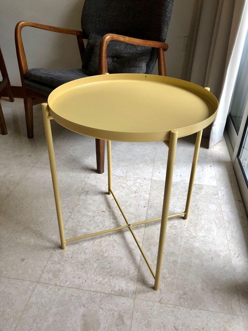 Side Table Ikea Gladom Soft Yellow Tray Bed Table Furniture Tables Chairs On Carousell