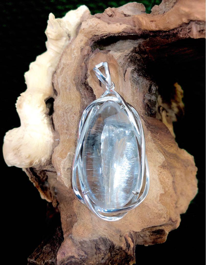 Silver Rutile Quartz High Grade Platinum Plated
