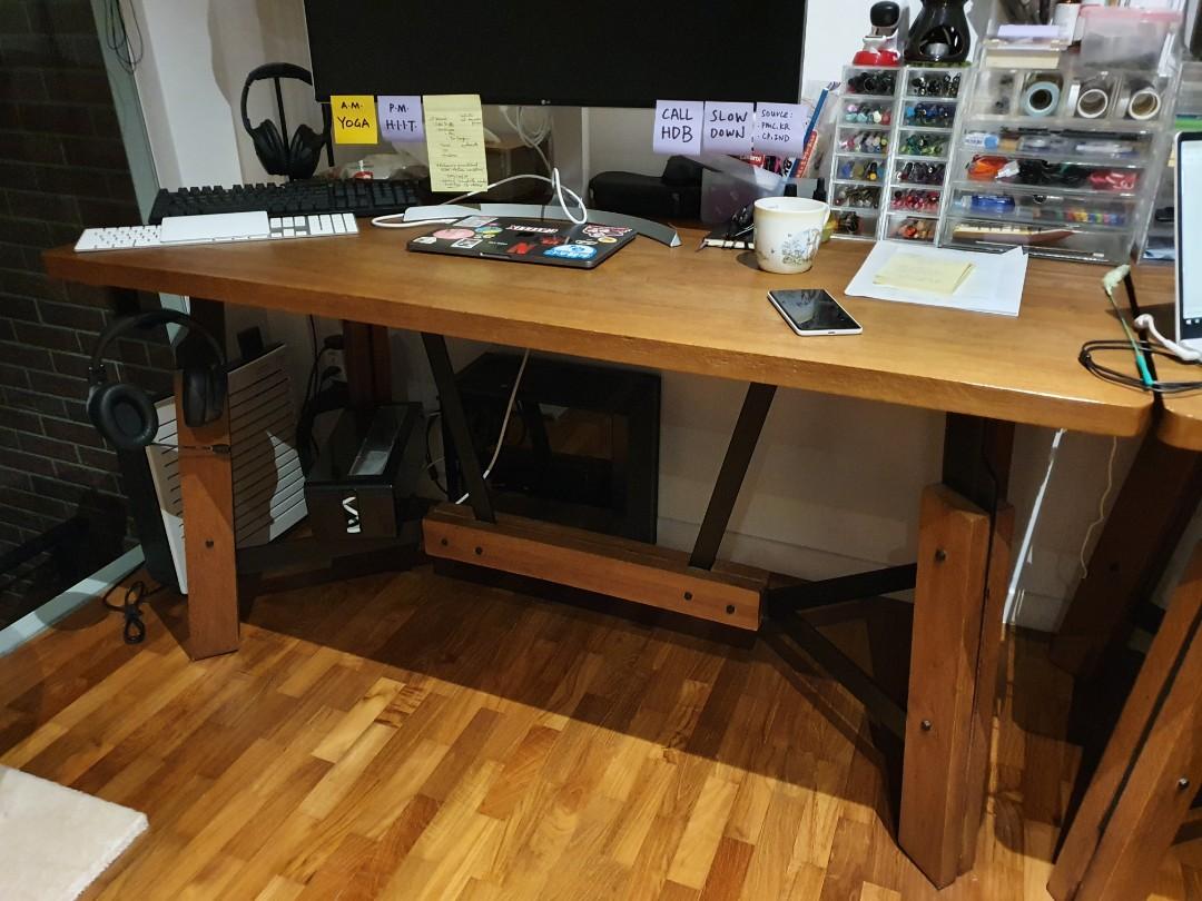 Solid Acacia Wood Study Table Furniture Tables Chairs On Carousell