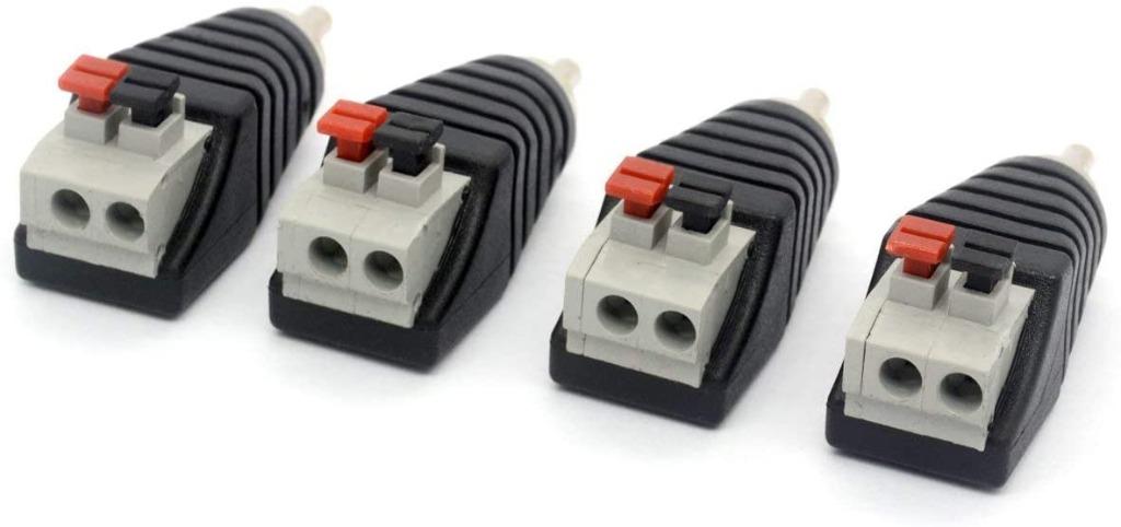 Speaker Phono Rca Male Plug To Av 2 Screw Terminal Female Audio Video Balun Spring Press Type Adapter Dc Power Connector For Cctv Rca Male Electronics Others On Carousell