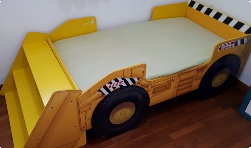 Tonka Toddler Bed with Storage Shelf, Babies & Kids, Baby Nursery