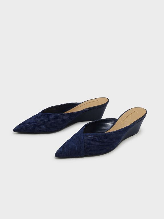 navy mules flat