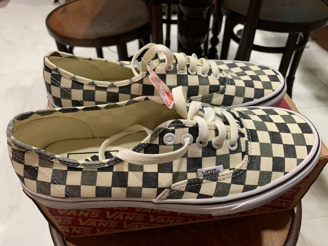 Vans Authentic Washed Checkerboard Men s Fashion Footwear Sneakers on Carousell