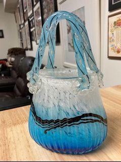 Vase Blue Bag (glass) display, and mail holder (Medium)