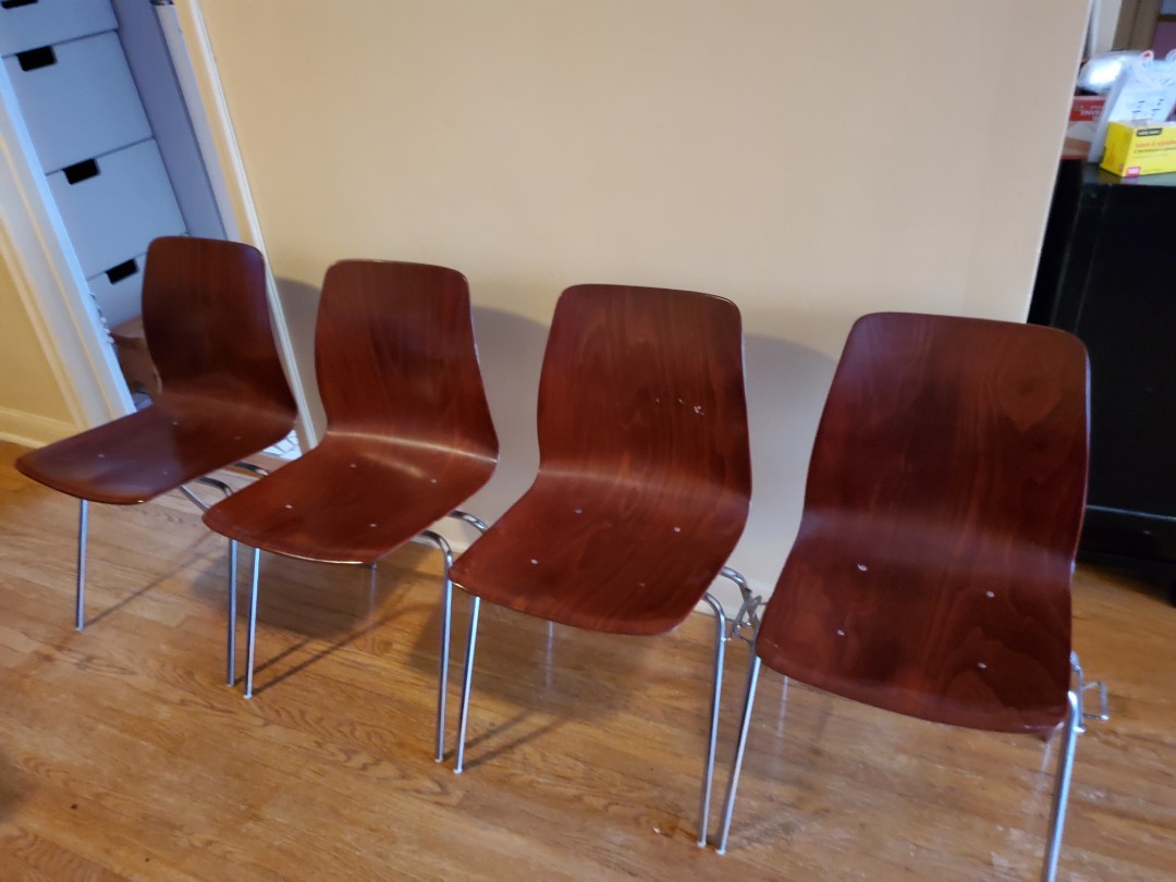 Vintage MCM Pagholz stackable chairs