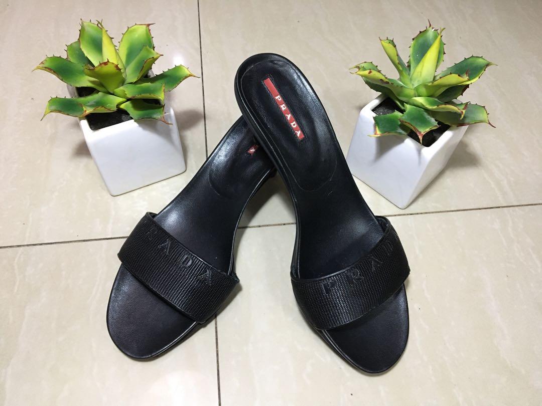 Vintage Prada Kitten Heels Women S Fashion Shoes Flats Sandals On Carousell