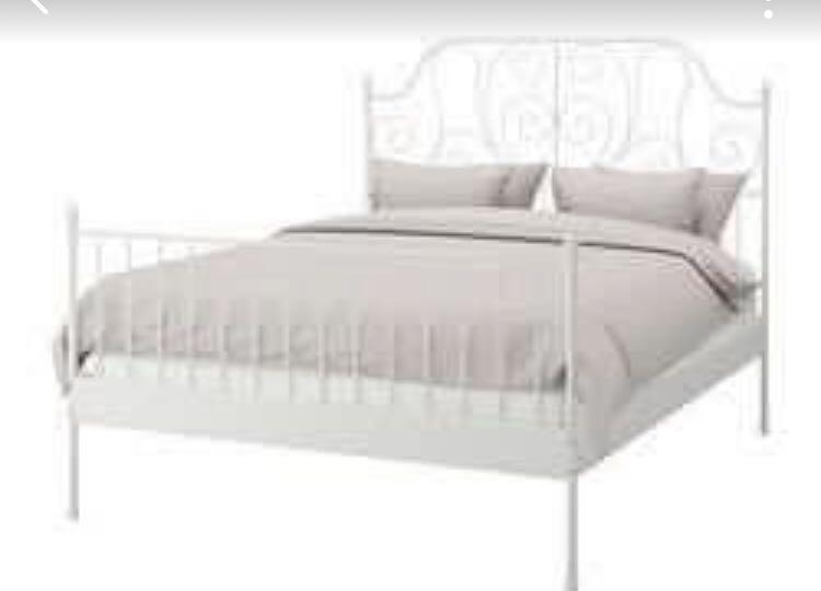 White Ikea Bed Frame And Mattress Queen Size Furniture Beds Mattresses On Carousell