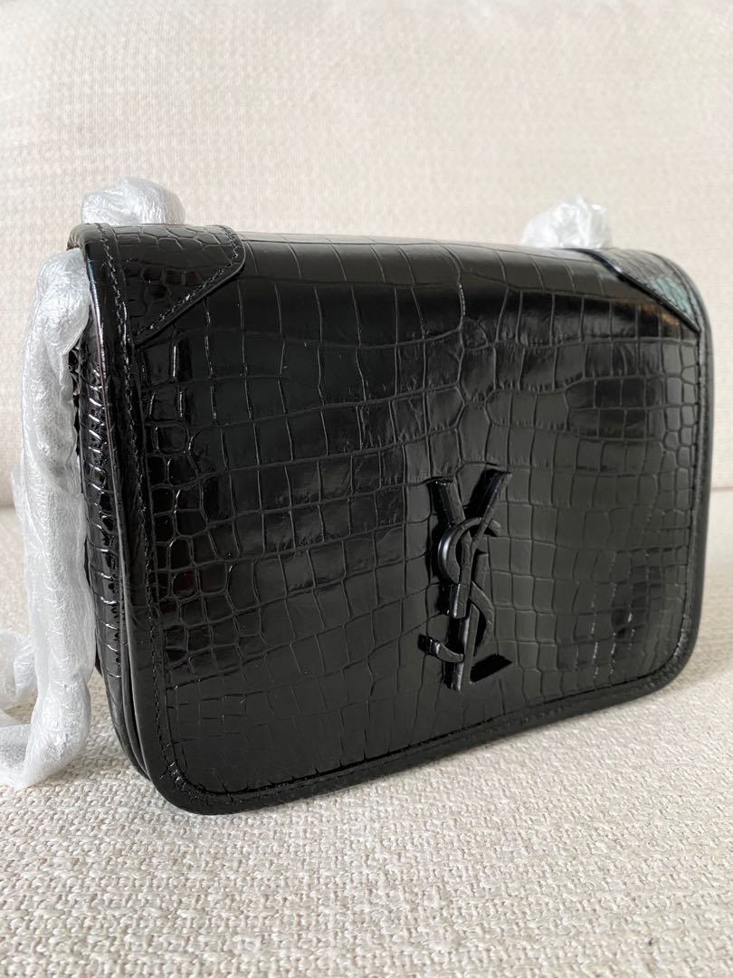 ysl black croc bag