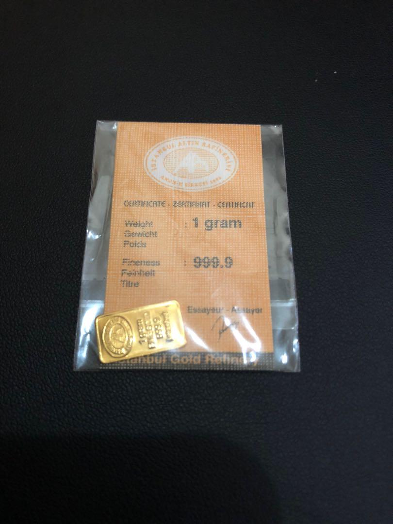 1g Gold Bar Istanbul Gold Refinery Antiques Vintage Collectibles On Carousell