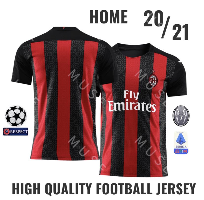 Ac Milan 20 21 Jersey Sports Sports Apparel On Carousell