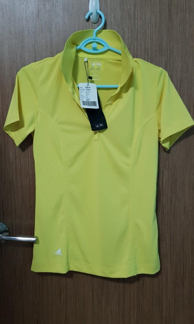 adidas yellow golf shirt