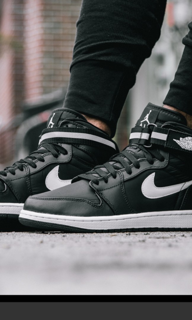 air jordan 1 high strap black