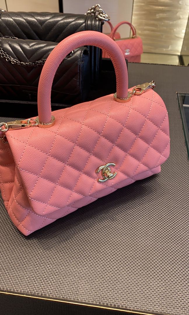 Authentic BNIB Chanel 20A Mini Coco Handle Pink with LGHW