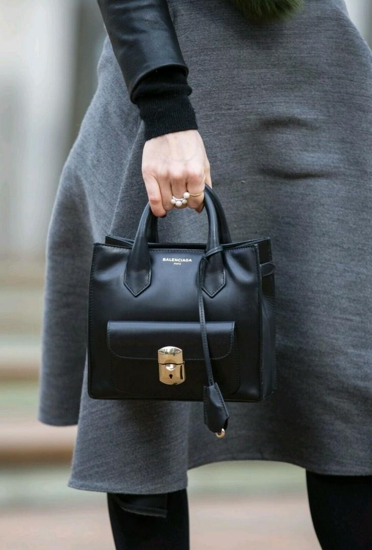 Balenciaga Padlock Leather Calf Tote Bag in Black RRP 2200