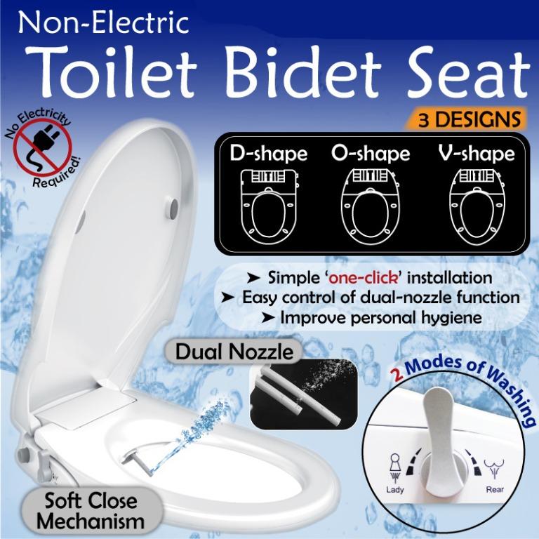 Best Seller Non Electric Toilet Bidet Toilet Seat Cover 2 Spray Nozzles Lady Rear Wash Washer Jet Cleaner Home Appliances Cleaning Laundry On Carousell