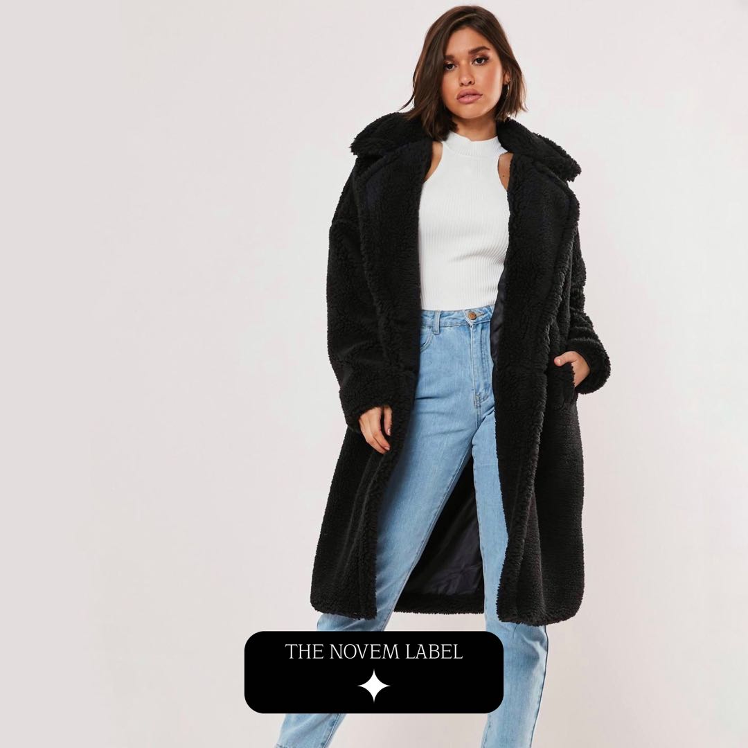 oversized faux fur jacket with hood