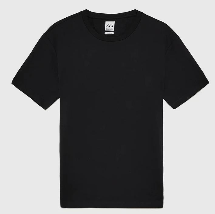 zara plain black t shirt